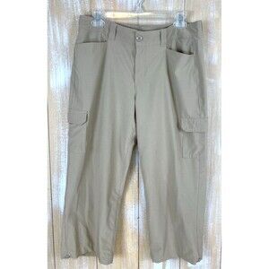Eddie Bauer Tan Capri Pants Women's Size 10 Cargo Utility Pocket Nylon Outdoors